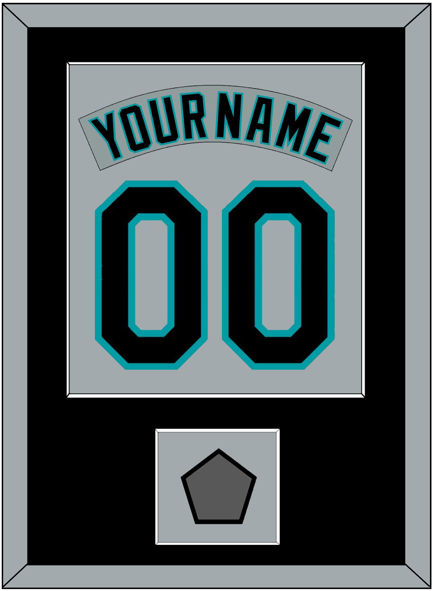 Florida Nameplate & Number Combined With World Series Patch - Road Gray (1993-2001) - Essential Tier 3