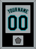 Florida Nameplate & Number Combined With World Series Patch - Road Gray (1993-2001) - Single Mat 3