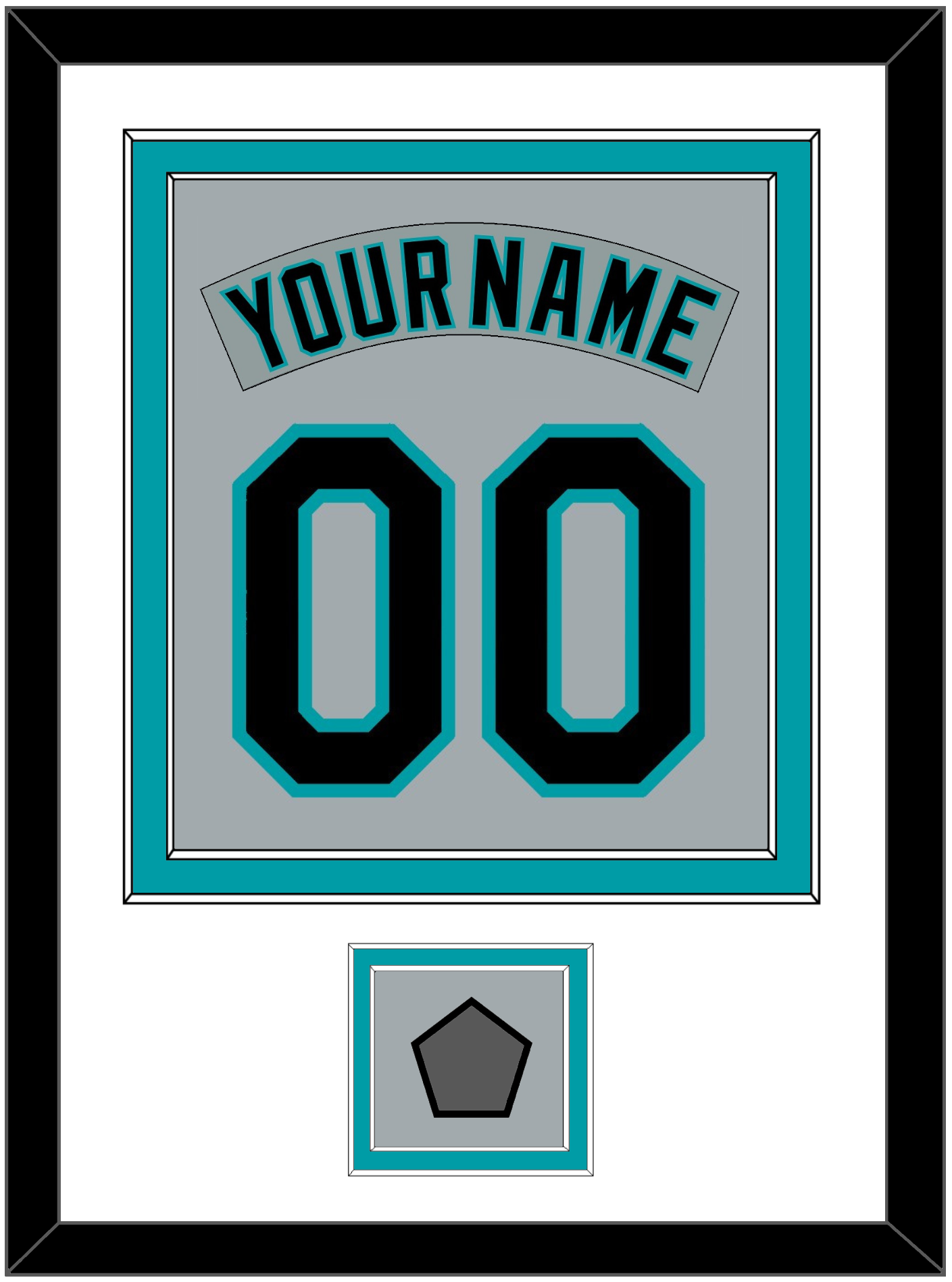 Florida Nameplate & Number Combined With World Series Patch - Road Gray (1993-2001) - Signature Tier 1