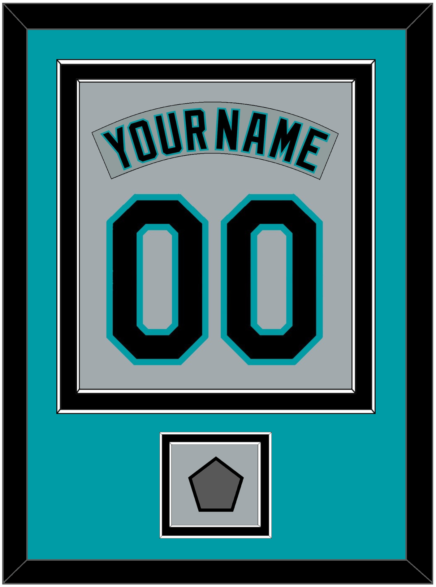Florida Nameplate & Number Combined With World Series Patch - Road Gray (1993-2001) - Signature Tier 2