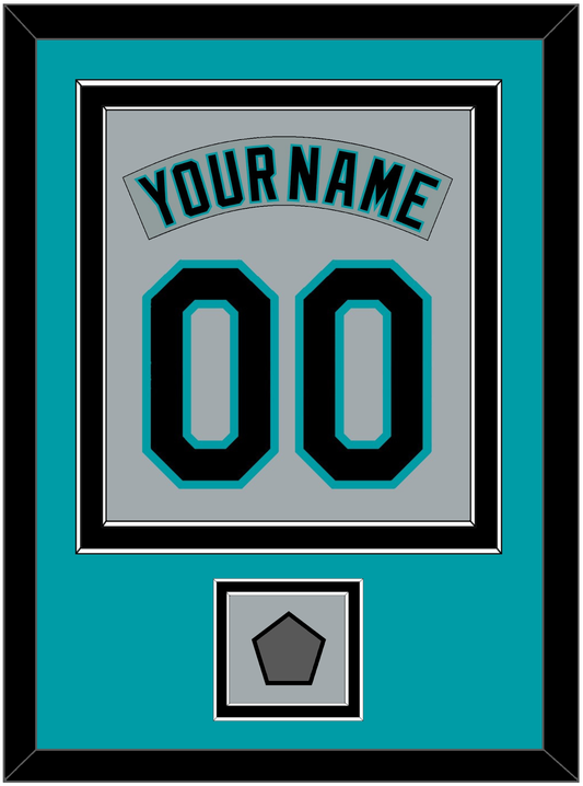 Florida Nameplate & Number Combined With World Series Patch - Road Gray (1993-2001) - Signature Tier 2