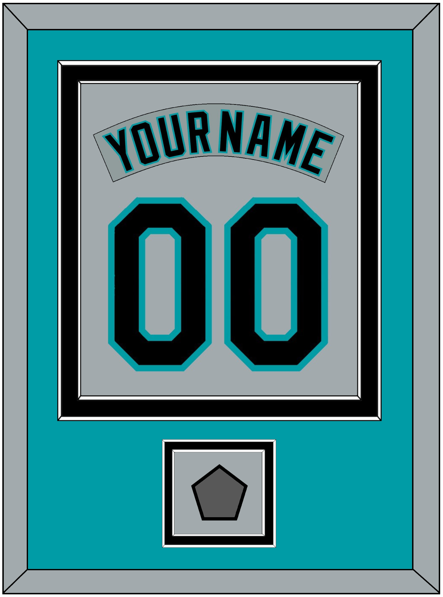 Florida Nameplate & Number Combined With World Series Patch - Road Gray (1993-2001) - Signature Tier 2
