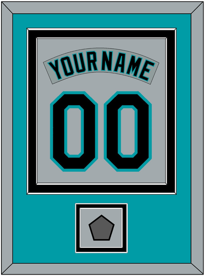 Florida Nameplate & Number Combined With World Series Patch - Road Gray (1993-2001) - Signature Tier 2