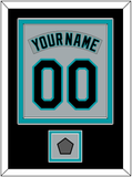 Florida Nameplate & Number Combined With World Series Patch - Road Gray (1993-2001) - Double Mat 3