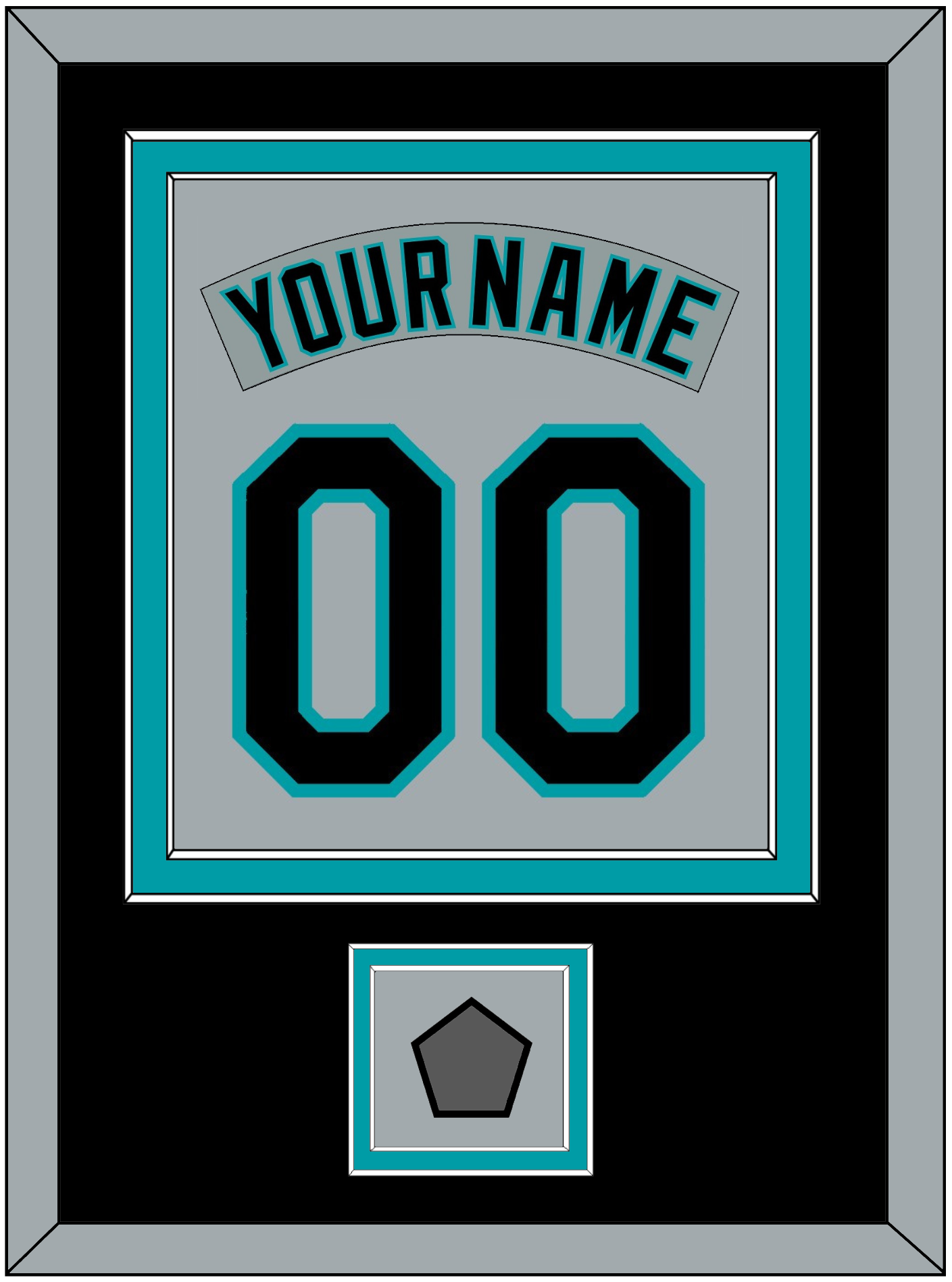 Florida Nameplate & Number Combined With World Series Patch - Road Gray (1993-2001) - Signature Tier 3