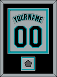 Florida Nameplate & Number Combined With World Series Patch - Road Gray (1993-2001) - Double Mat 3