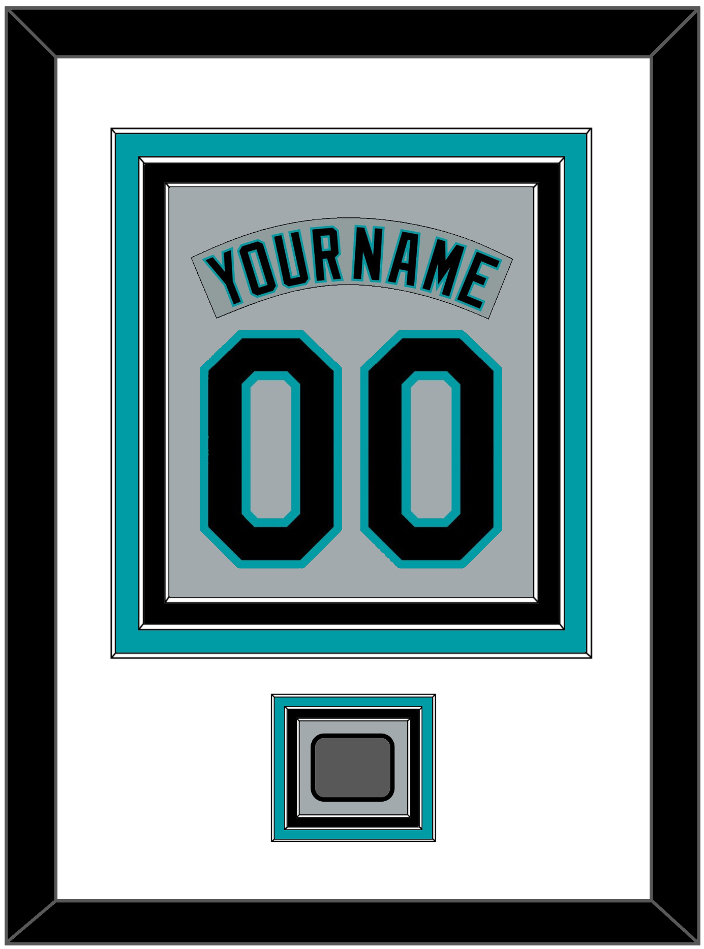 Florida Nameplate & Number Combined With World Series Patch - Road Gray (1993-2001) - Premier Tier 1