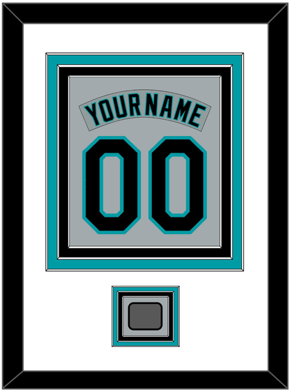 Florida Nameplate & Number Combined With World Series Patch - Road Gray (1993-2001) - Premier Tier 1