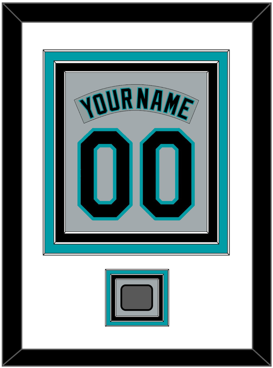 Florida Nameplate & Number Combined With World Series Patch - Road Gray (1993-2001) - Premier Tier 1
