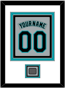 Florida Nameplate & Number Combined With World Series Patch - Road Gray (1993-2001) - Triple Mat 1