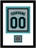 Florida Nameplate & Number Combined With World Series Patch - Road Gray (1993-2001) - Triple Mat 1