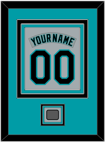 Florida Nameplate & Number Combined With World Series Patch - Road Gray (1993-2001) - Premier Tier 2