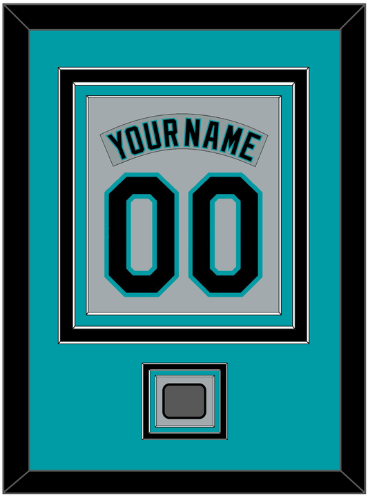 Florida Nameplate & Number Combined With World Series Patch - Road Gray (1993-2001) - Premier Tier 2