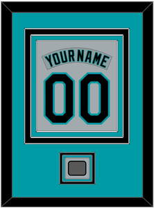 Florida Nameplate & Number Combined With World Series Patch - Road Gray (1993-2001) - Triple Mat 2