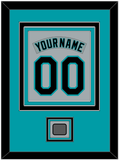 Florida Nameplate & Number Combined With World Series Patch - Road Gray (1993-2001) - Triple Mat 2