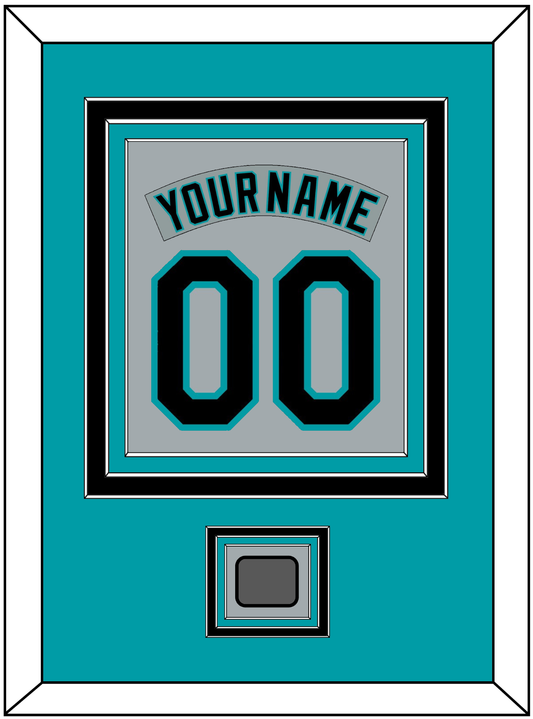 Florida Nameplate & Number Combined With World Series Patch - Road Gray (1993-2001) - Premier Tier 2