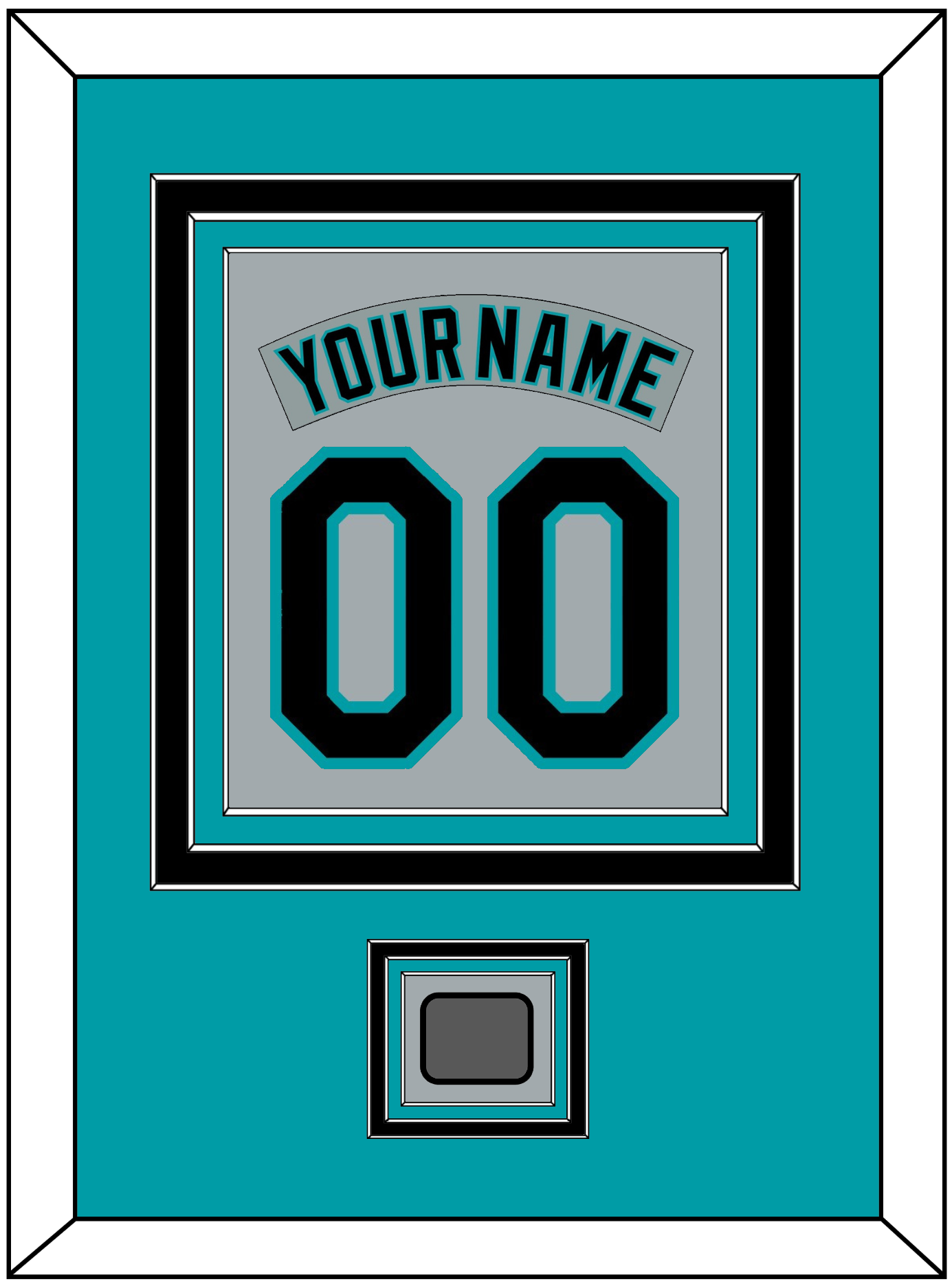 Florida Nameplate & Number Combined With World Series Patch - Road Gray (1993-2001) - Premier Tier 2