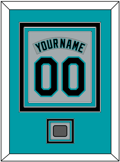 Florida Nameplate & Number Combined With World Series Patch - Road Gray (1993-2001) - Premier Tier 2
