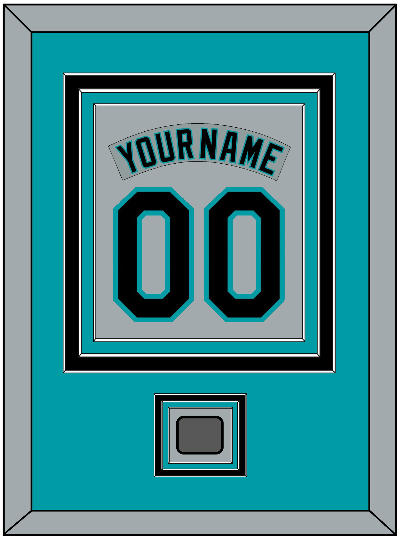 Florida Nameplate & Number Combined With World Series Patch - Road Gray (1993-2001) - Premier Tier 2