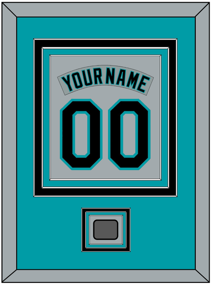 Florida Nameplate & Number Combined With World Series Patch - Road Gray (1993-2001) - Premier Tier 2