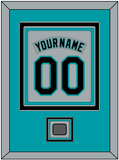 Florida Nameplate & Number Combined With World Series Patch - Road Gray (1993-2001) - Triple Mat 2