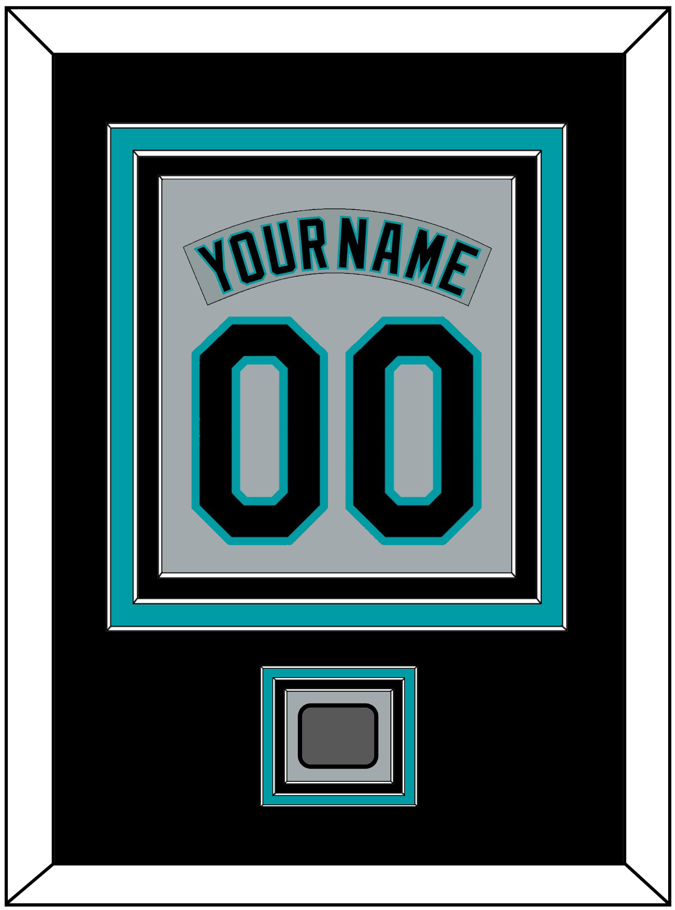 Florida Nameplate & Number Combined With World Series Patch - Road Gray (1993-2001) - Premier Tier 3