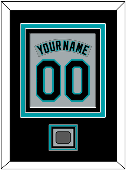 Florida Nameplate & Number Combined With World Series Patch - Road Gray (1993-2001) - Premier Tier 3