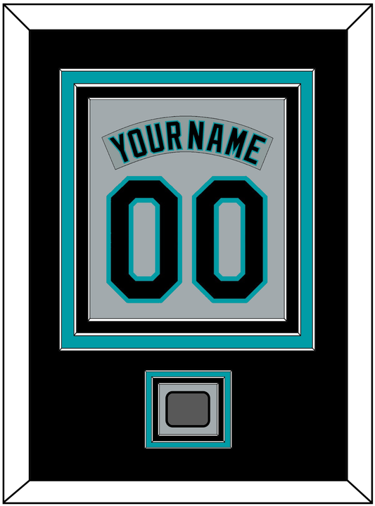 Florida Nameplate & Number Combined With World Series Patch - Road Gray (1993-2001) - Premier Tier 3
