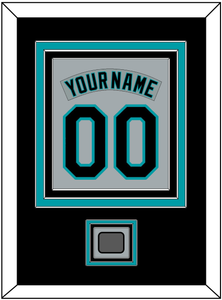 Florida Nameplate & Number Combined With World Series Patch - Road Gray (1993-2001) - Triple Mat 3