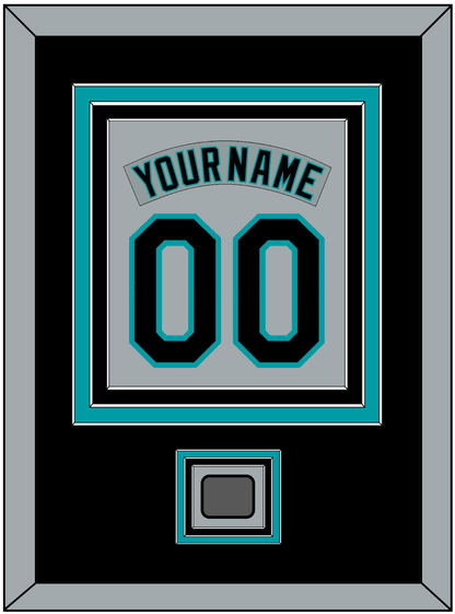 Florida Nameplate & Number Combined With World Series Patch - Road Gray (1993-2001) - Premier Tier 3