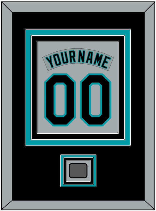 Florida Nameplate & Number Combined With World Series Patch - Road Gray (1993-2001) - Premier Tier 3