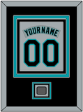 Florida Nameplate & Number Combined With World Series Patch - Road Gray (1993-2001) - Triple Mat 3