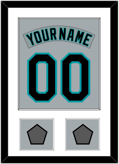 Florida Nameplate & Number Combined With 2 World Series Patches - Road Gray (1993-2001) - Essential Tier 1