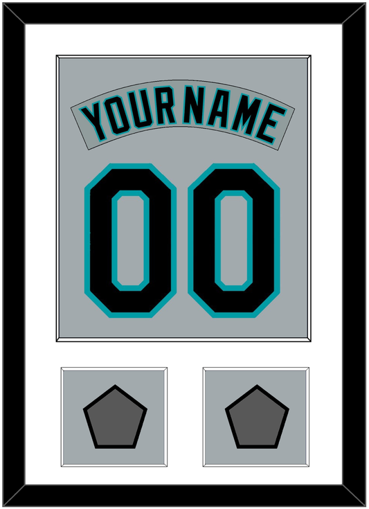 Florida Nameplate & Number Combined With 2 World Series Patches - Road Gray (1993-2001) - Essential Tier 1