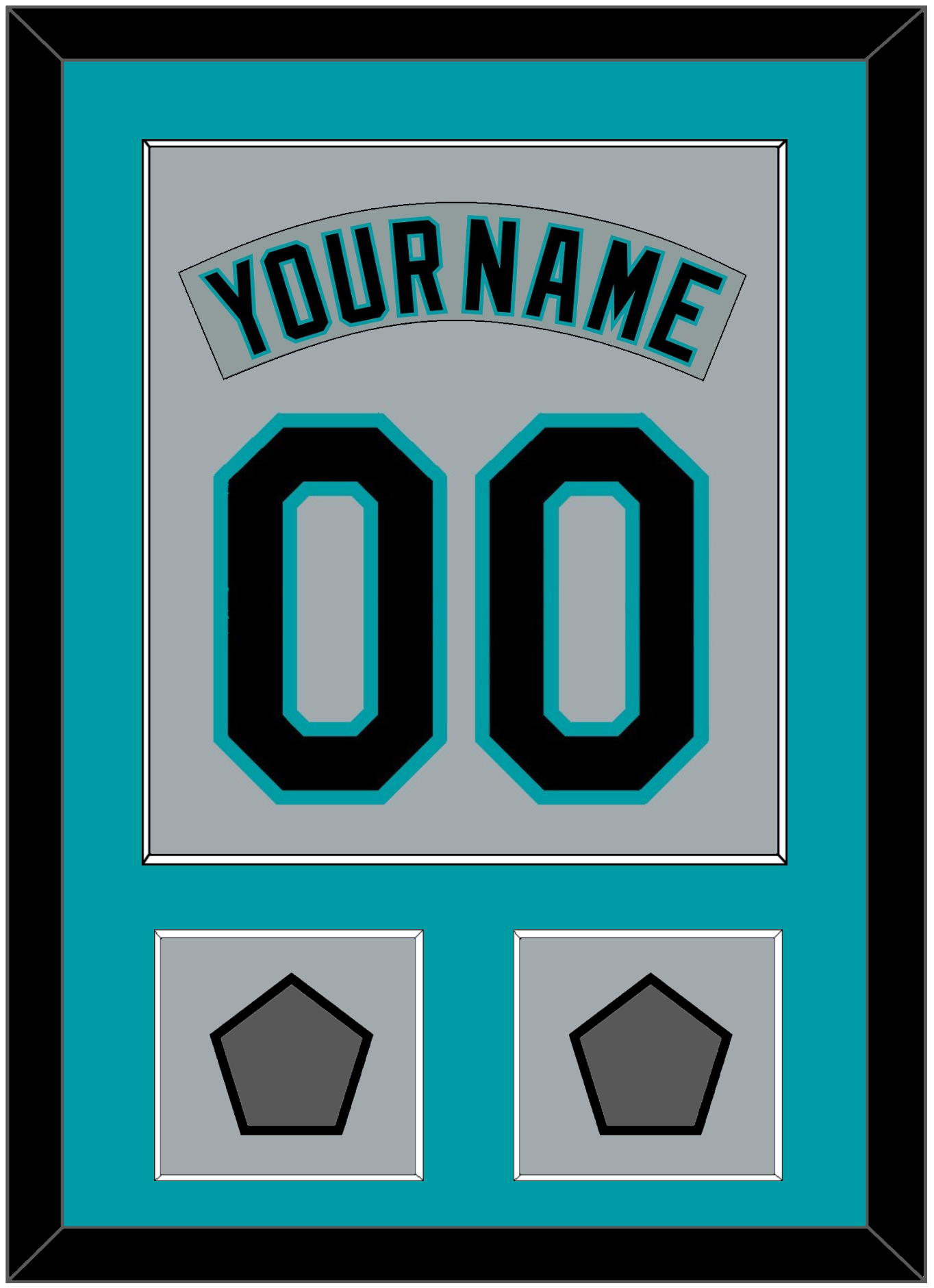 Florida Nameplate & Number Combined With 2 World Series Patches - Road Gray (1993-2001) - Essential Tier 2