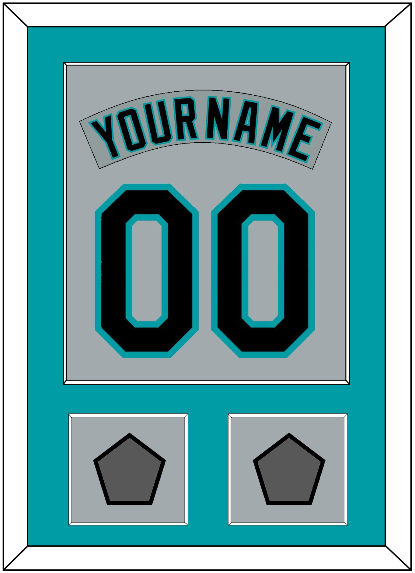 Florida Nameplate & Number Combined With 2 World Series Patches - Road Gray (1993-2001) - Essential Tier 2