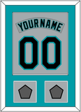 Florida Nameplate & Number Combined With 2 World Series Patches - Road Gray (1993-2001) - Single Mat 2