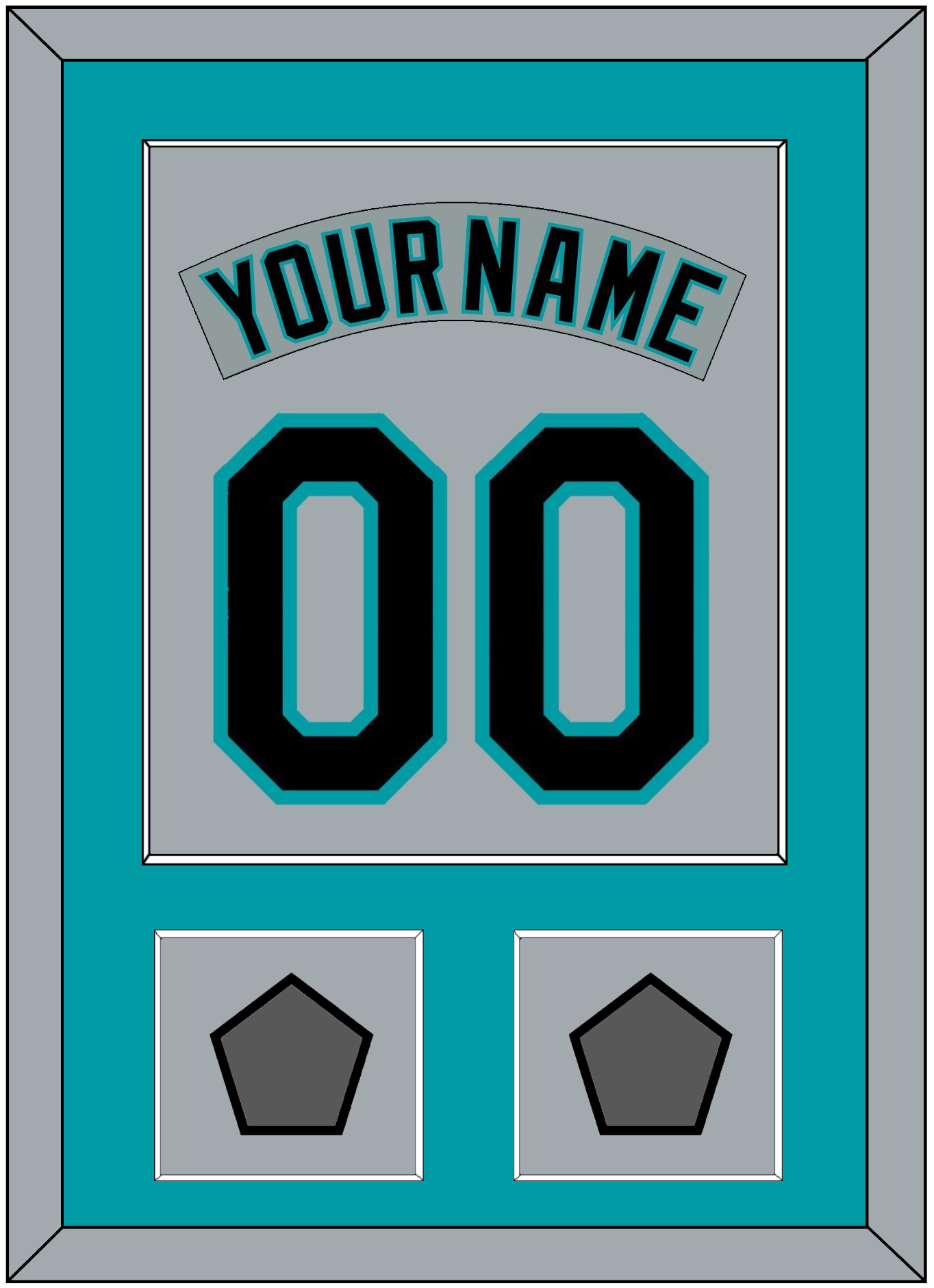 Florida Nameplate & Number Combined With 2 World Series Patches - Road Gray (1993-2001) - Essential Tier 2