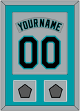 Florida Nameplate & Number Combined With 2 World Series Patches - Road Gray (1993-2001) - Single Mat 2