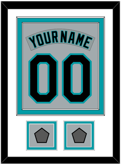 Florida Nameplate & Number Combined With 2 World Series Patches - Road Gray (1993-2001) - Signature Tier 1