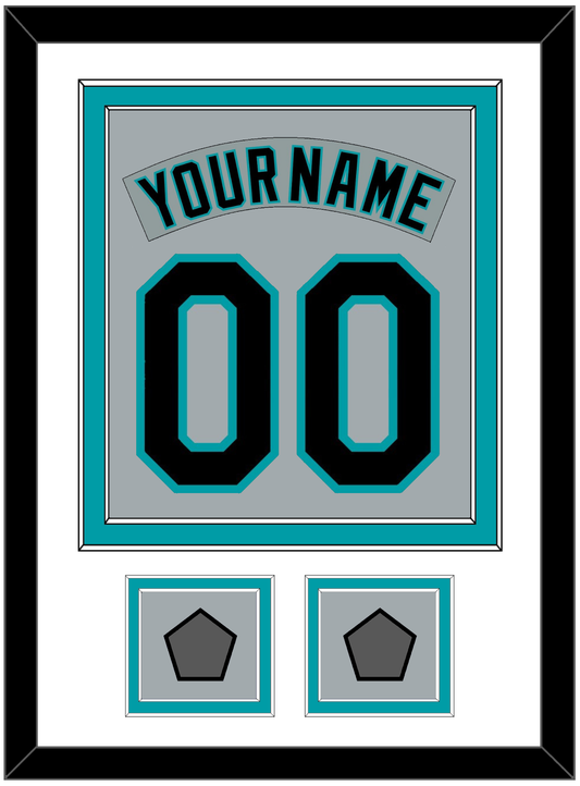 Florida Nameplate & Number Combined With 2 World Series Patches - Road Gray (1993-2001) - Signature Tier 1