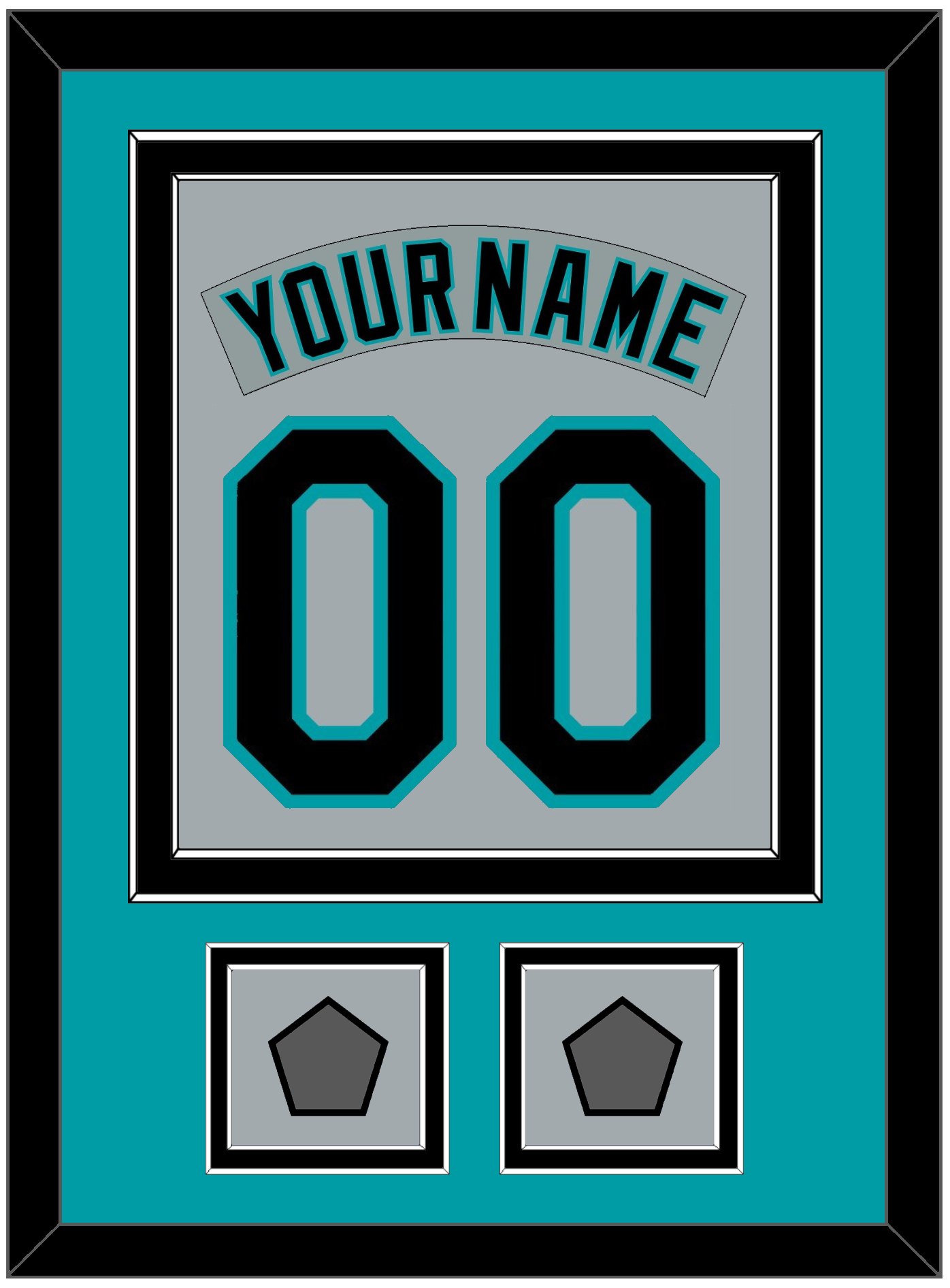 Florida Nameplate & Number Combined With 2 World Series Patches - Road Gray (1993-2001) - Signature Tier 2