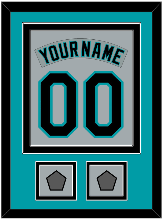 Florida Nameplate & Number Combined With 2 World Series Patches - Road Gray (1993-2001) - Signature Tier 2