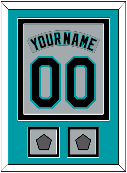 Florida Nameplate & Number Combined With 2 World Series Patches - Road Gray (1993-2001) - Signature Tier 2