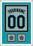 Florida Nameplate & Number Combined With 2 World Series Patches - Road Gray (1993-2001) - Double Mat 2