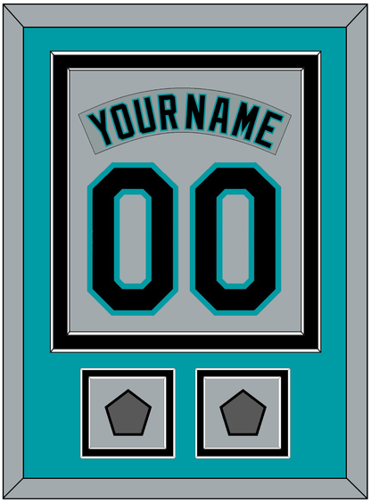 Florida Nameplate & Number Combined With 2 World Series Patches - Road Gray (1993-2001) - Signature Tier 2