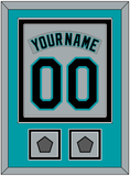 Florida Nameplate & Number Combined With 2 World Series Patches - Road Gray (1993-2001) - Double Mat 2