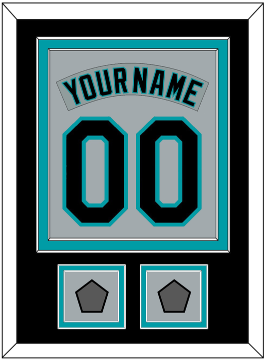 Florida Nameplate & Number Combined With 2 World Series Patches - Road Gray (1993-2001) - Signature Tier 3
