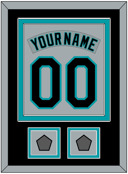Florida Nameplate & Number Combined With 2 World Series Patches - Road Gray (1993-2001) - Signature Tier 3