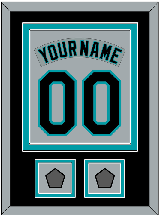 Florida Nameplate & Number Combined With 2 World Series Patches - Road Gray (1993-2001) - Signature Tier 3